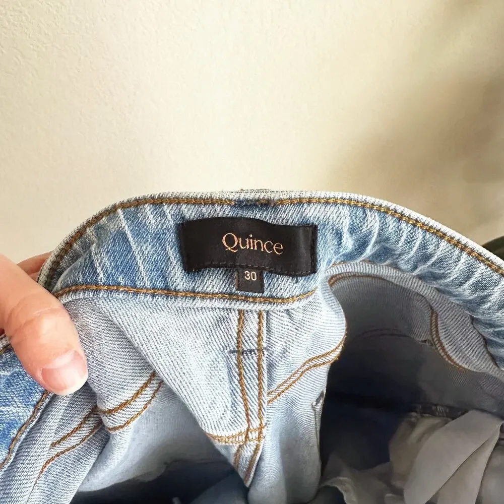 Quince Light Blue Straight Leg Women’s Jeans - Picture 5 of 10